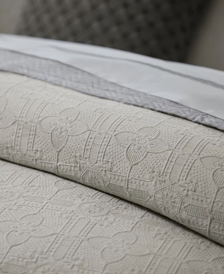 Ralph Lauren серый Sascha текстурированный медальон пододеяльник комплект, США полный/королева - Изображение 3 из 4