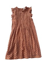 Madewell boho crochet eyelet babydoll dress in mulled cider Small, EUC