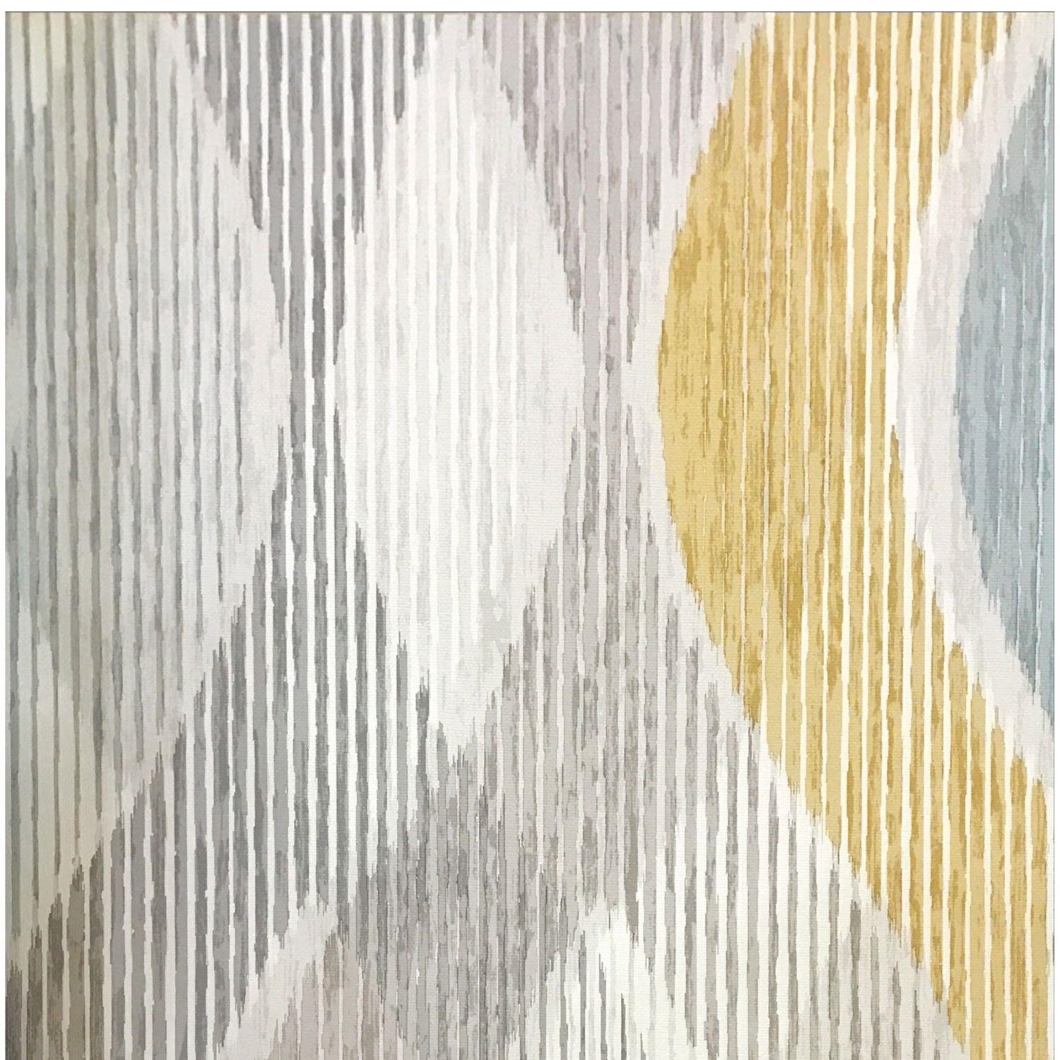 Grandeco Life Perspectives Vinyl Wallpaper Grey Yellow Waves Paste The Wall