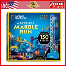 National Geographic Marble Run with Motorized Elevator - 150-Piece Marble...
