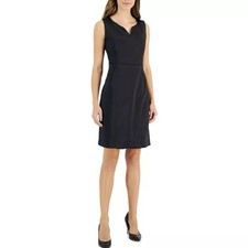 Sale! $99 Kasper Black Satin V-neck  Size 6