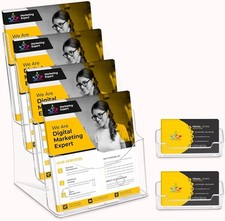 Porte Brochure Acrylique 8,5 x11" 4 Niveaux Transparent Littérature Support Magazine avec