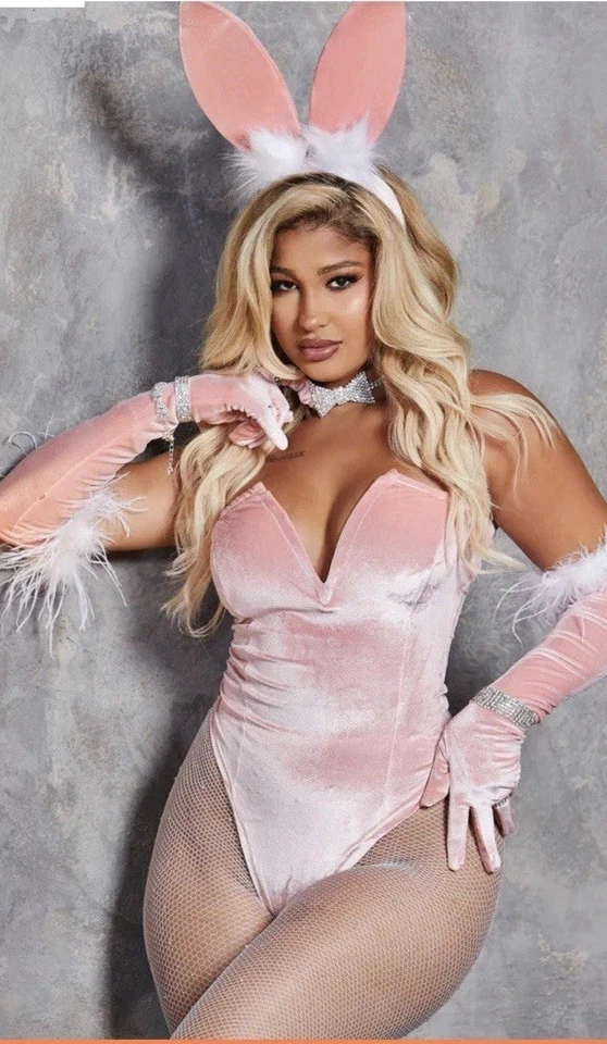 Sexy Playgirl Bunny halloween costume Lorelei Pink Large New! - Image 3 of 4