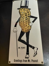VINTAGE PLANTERS MR PEANUT PORCELAIN METAL SIGN 1993