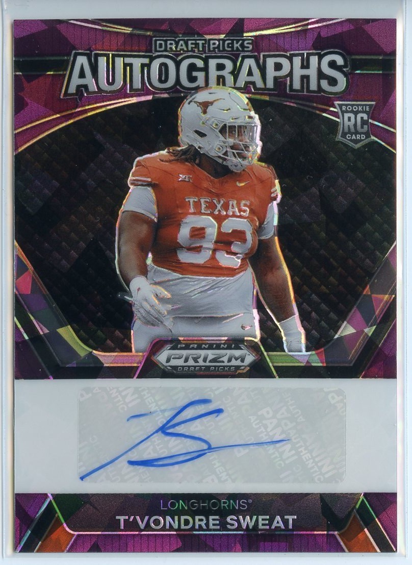 T'Vondre Sweat Panini Prizm Draft Picks Draft Picks Autographs #DPATST Purple Ice