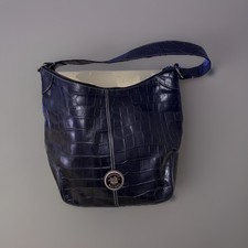 VINTAGE Dooney Bourke Black Croc Crocodile Embossed Leather Bag MINT