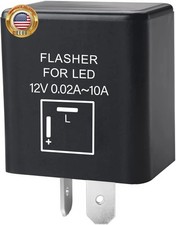 2-Pin Electronic Turn Signal Flasher Relay, 12V Flasher Relay for Motorcycle LED