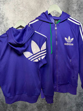 Adidas Originals Purple Full Zip Track Jacket Vintage Y2K Big Logo Men's Size S