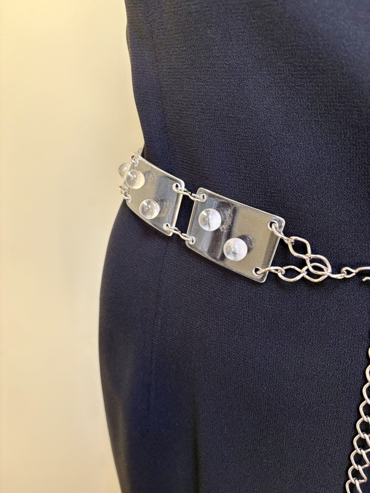 VINTAGE Statement  LUCITE BELT Rectangular Links … - image 2