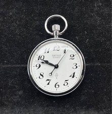 Seiko Railway Pocket Watch Quartz 5cm Used Vintage Collectible
