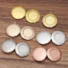 3PCS Brass Round Cabochon Locket Charm Pendant 32mm Fit 20mm Cab LMC12-04774