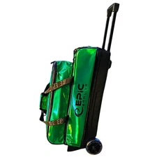 Epic 3 Ball Flash Triple Tote Deluxe Emerald Green Holo With Pouch Bowling Bag