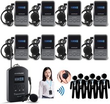 EXMAX EX-200N UHF Wireless Guide Microphone System 200 Channels for Meeting-1T8R