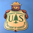 Vintage Smokey Bear Porcelain Sign - Forest Service Advertisement Prevent Sign