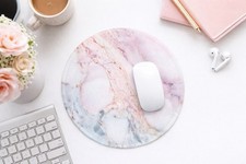 Pink Marble Mouse Pad Non-Slip Rubber Base 7.87 7.87 0.12