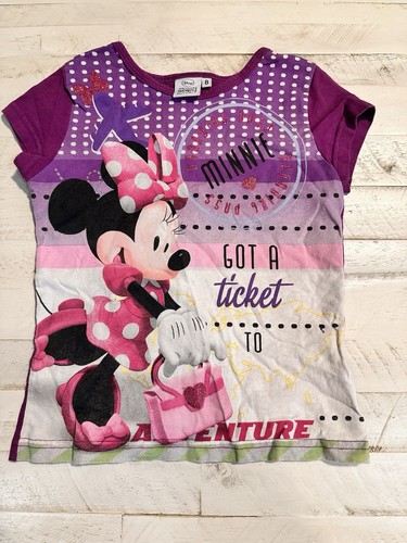 Lot Of Girls Clothes Sz 7/8 4 Outfits 8 Pieces Jean Shorts Minnie Mouse Tops - Picture 2 of 22