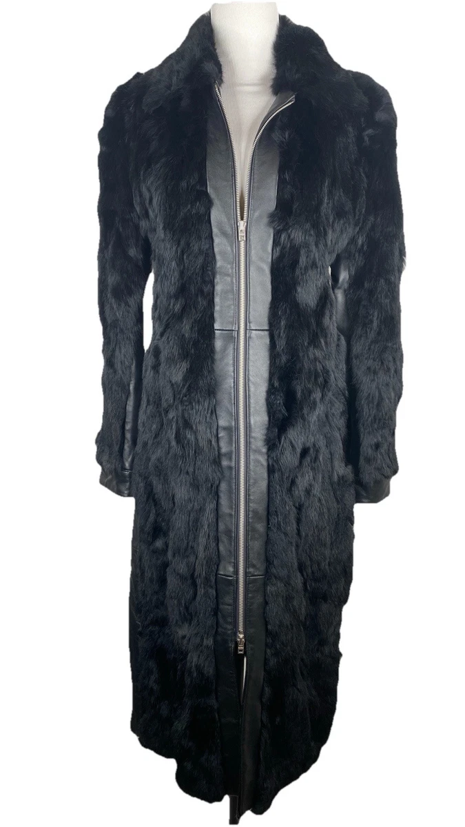 トップス shebang black real Rabbit fur long coat Buy Online Black Real Rabbit Fur Coat - Sherrill & Bros – Sherrill
