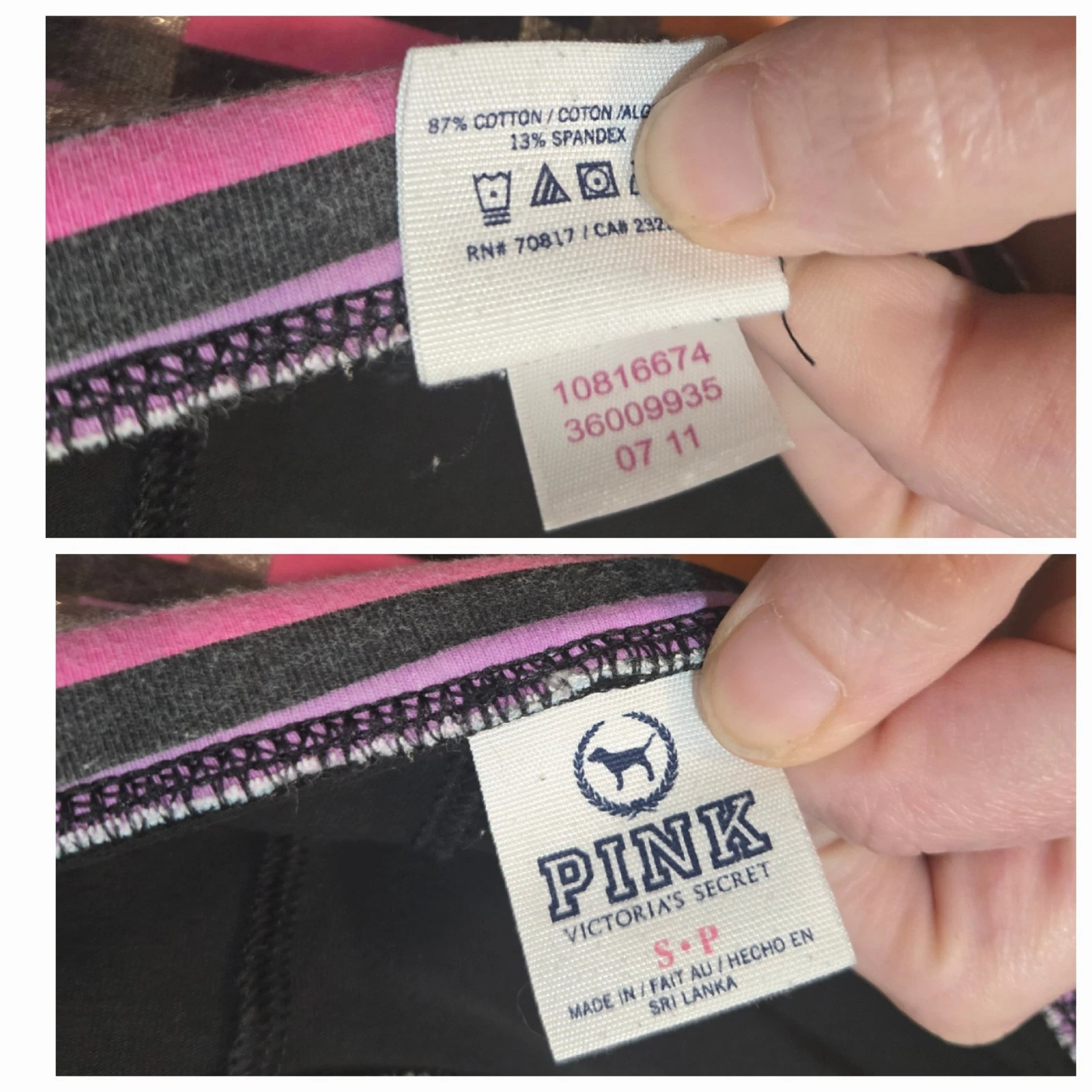 victoria-secret-vs vintage foldover yoga flare stripe pants