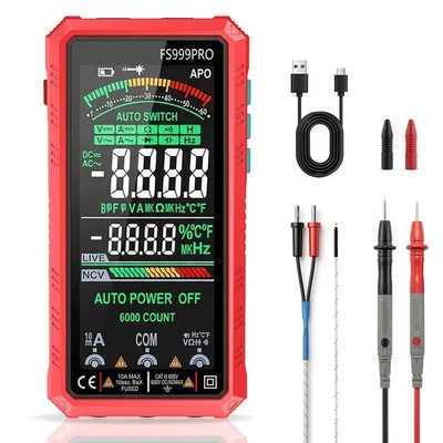 Digital Multimeter TRMS 6000 Stück CAT III 1000V CAT IV 600V USB-C Laden