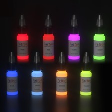 EIPTWH UV Tattoo Ink Set 8 Colors 15ml Fluorescent Vibrant Tattoo Supplies