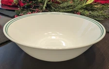 Corelle 8 1/2"  Vegetable Serving Bowl Rosemarie Double Green Trim Lines
