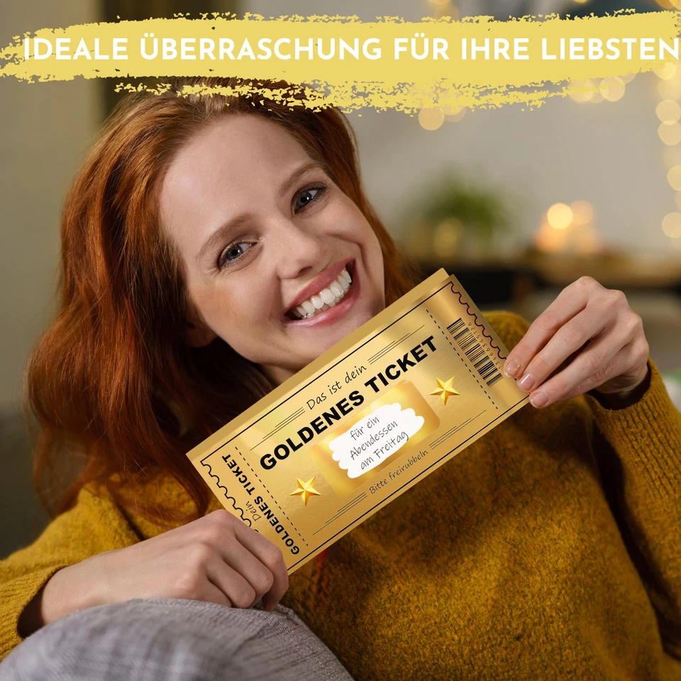 Biglietto d oro con superficie da grattare Buono personalizzato da compilare - Immagine 4 di 4