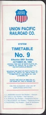 Union Pacific Railroad System Employee Timetable #9 10/25 1992