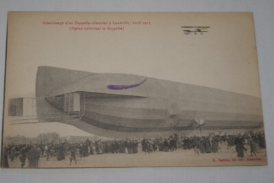 ZEPPELIN LANDUNG IN LUNEVILLE APRIL 1913 DOPPELDECKER IM ÜBERFLUG R763