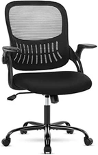 Ergonomic Home Office Desk Chair Mesh Computer Chair with Flip up Armrests Wheel