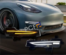 For Tesla Model 3 & Y DRL Daytime Running Fog Light W/ Turn Signal Lamp 2pcs