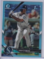 JOSH STOWERS 2018 BOWMAN CHROME SKY BLUE REFRACTOR 1ST PROSPECT #D 202/402