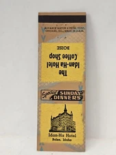 Vintage Matchbook Cover - IDAN-HA HOTEL - Boise Idaho ID - Advance Match Co.