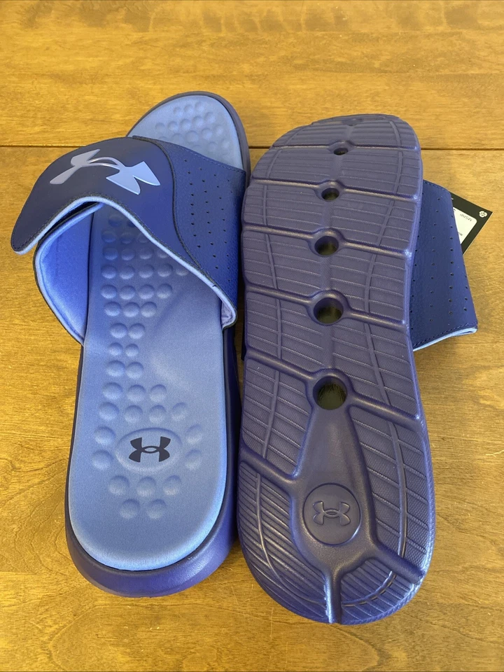 Under Armour 蓝色拖鞋男式 18 码全新带标签 — 第 2/2 张图片