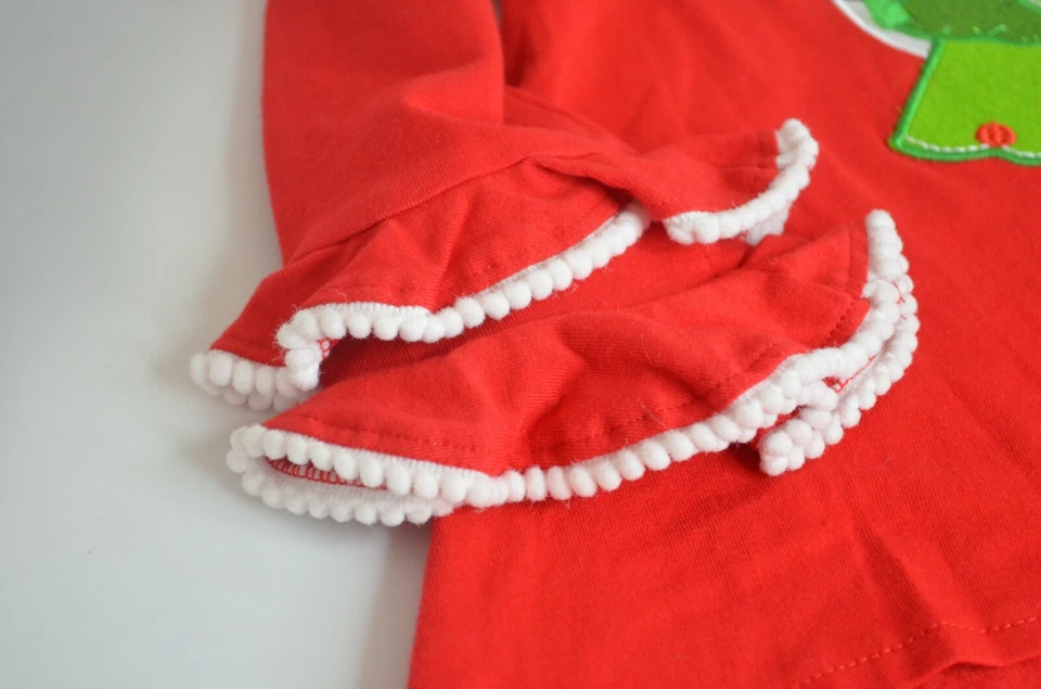 EDICIONES RARAS NIÑA Navidad Amigos Túnica Volantes Leggings Conjunto, Rojo, Nuevo con Etiquetas Foto 3 de 4