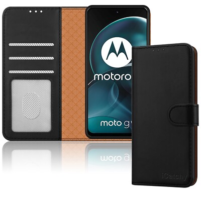 Motorola Moto G14 Hülle Leder Wallet Book Flip RFID Stoßfest Cover für Moto