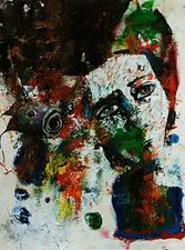 ARTIST ORIGINAL acrylic painting MODERN ABSTRACT mystyc Portrait EXPRESSIVE ART