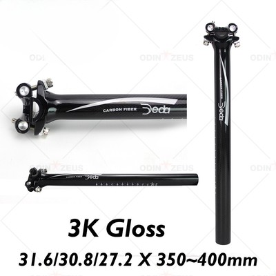 Carbon Fiber 3K Glossy Mountain Road Bike Seat Post 27.2/30.8/31.6x350/400mm