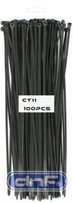 100 PACK 70 LBS 11 INCH BLACK NYLON UV WEATHER RESISTANT ZIP TIE WIRE CABLE 11''
