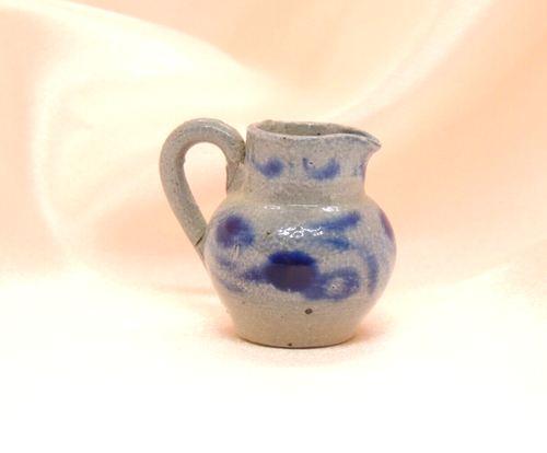 Pottery Salt Glaze Stoneware Miniature Pitcher 1" Tall REPAIR