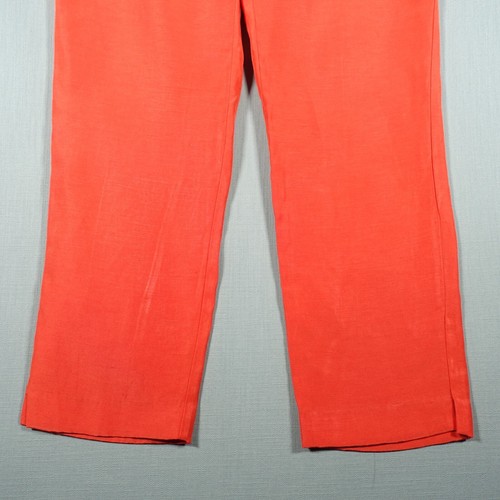 Autograph Marks & Spencer Trousers Women 12 Flame Orange Linen Blend Regular M&S - Picture 8 of 22