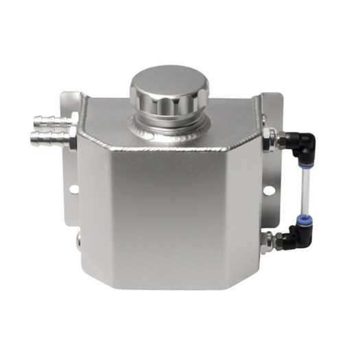 Square Radiator Coolant Tank Bottle Overflow Reservoir Cap 1L Silver ...