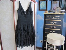 LAUNDRY BY SHELLI SEGAL  100% silk black dress 4