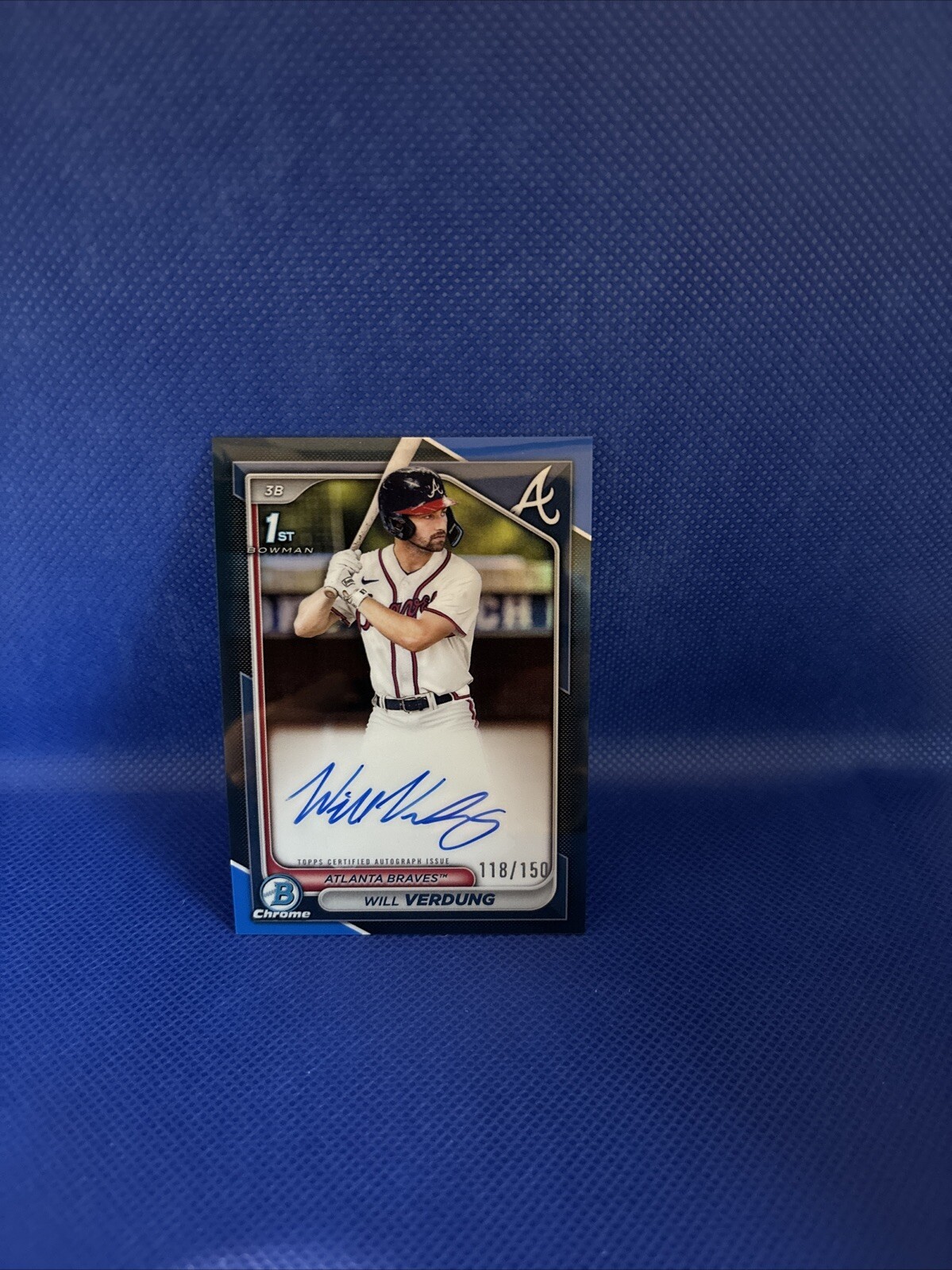 2024 Bowman Chrome 1st Will Verdung True Blue Auto /150 Atlanta BRAVES
