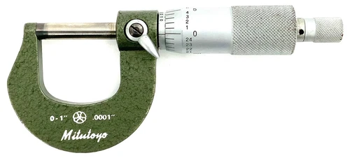Mitutoyo 103-260 Outside Micrometer, Inch, Friction Thimble, 0-1" .0001” Range
