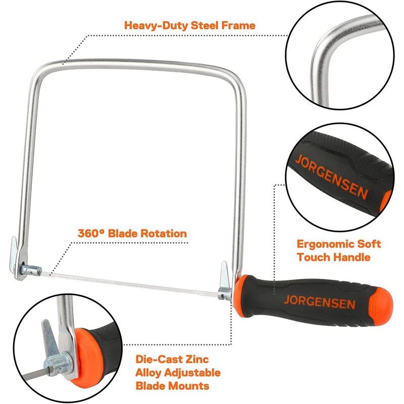 JORGENSEN Pro Coping Saw Coping Frame with Extra 6.5 inch Replacement Blade Set - Image 4 of 4