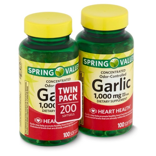 Spring Valley OdorControlled Garlic Herbal Supplement Softgels 2 Pack 605388628411 eBay