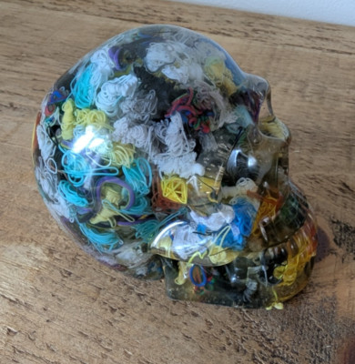 TOTENKOPF Ornament ''Glas'' 3D Druck Müll Totenkopf in Resin