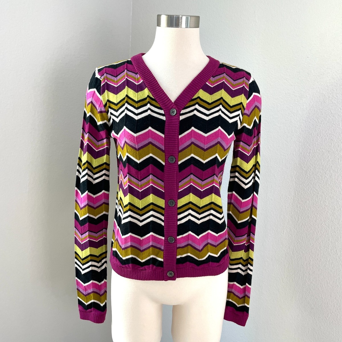 MISSONI for Target Girls XL Chevron Knit Button Up Cardigan Sweater