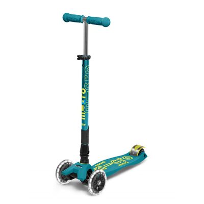 Micro Kickboard - Maxi Deluxe Foldable LED - Three Wheeled, Lean-to-Steer, Fo...