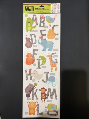 26 PCS! A-B-C's & Names of Farm & Wild Animals Theme Removable Wall Decals NEW!